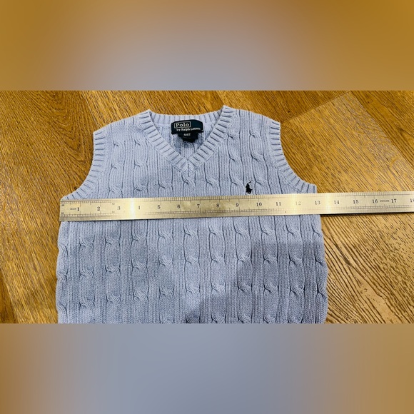 Polo Ralph Lauren Boys’ Cable Knit Sweater Vest, Size 4/4T, Light Blue - Picture 4 of 7